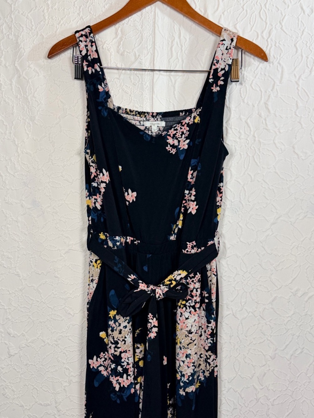 Maurice’s Black Floral Sweetheart Tank Jumpsuit Sz S - Picture 3 of 14